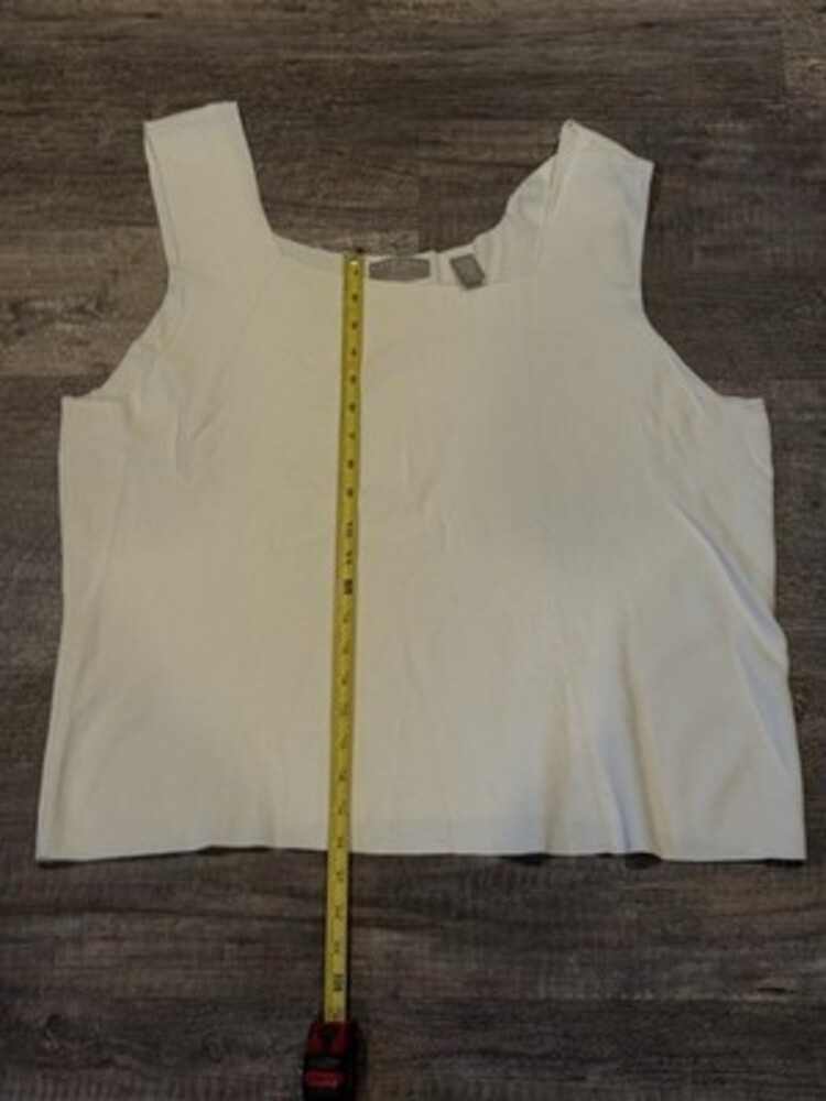 KATE HILL Womens Tank Top White Blouse Sleeveless Shirt SKU224